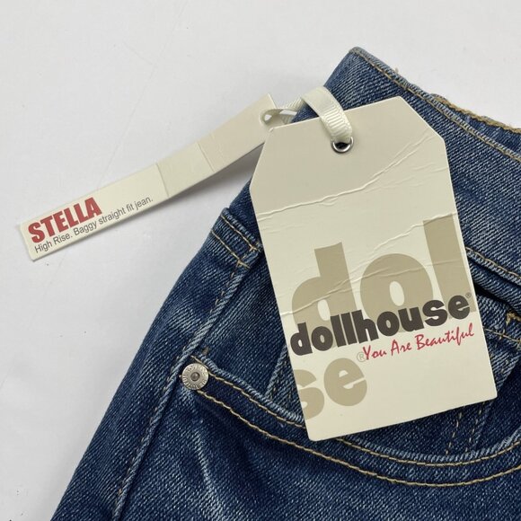 Dollhouse Jeans Women’s 11/12 (31x31) Stella High Rise Baggy Straight Leg Blue - Picture 9 of 11